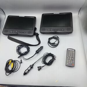 Sylvania SDVD9805 Dual Portable DVD Player (9") With Accessories & Case